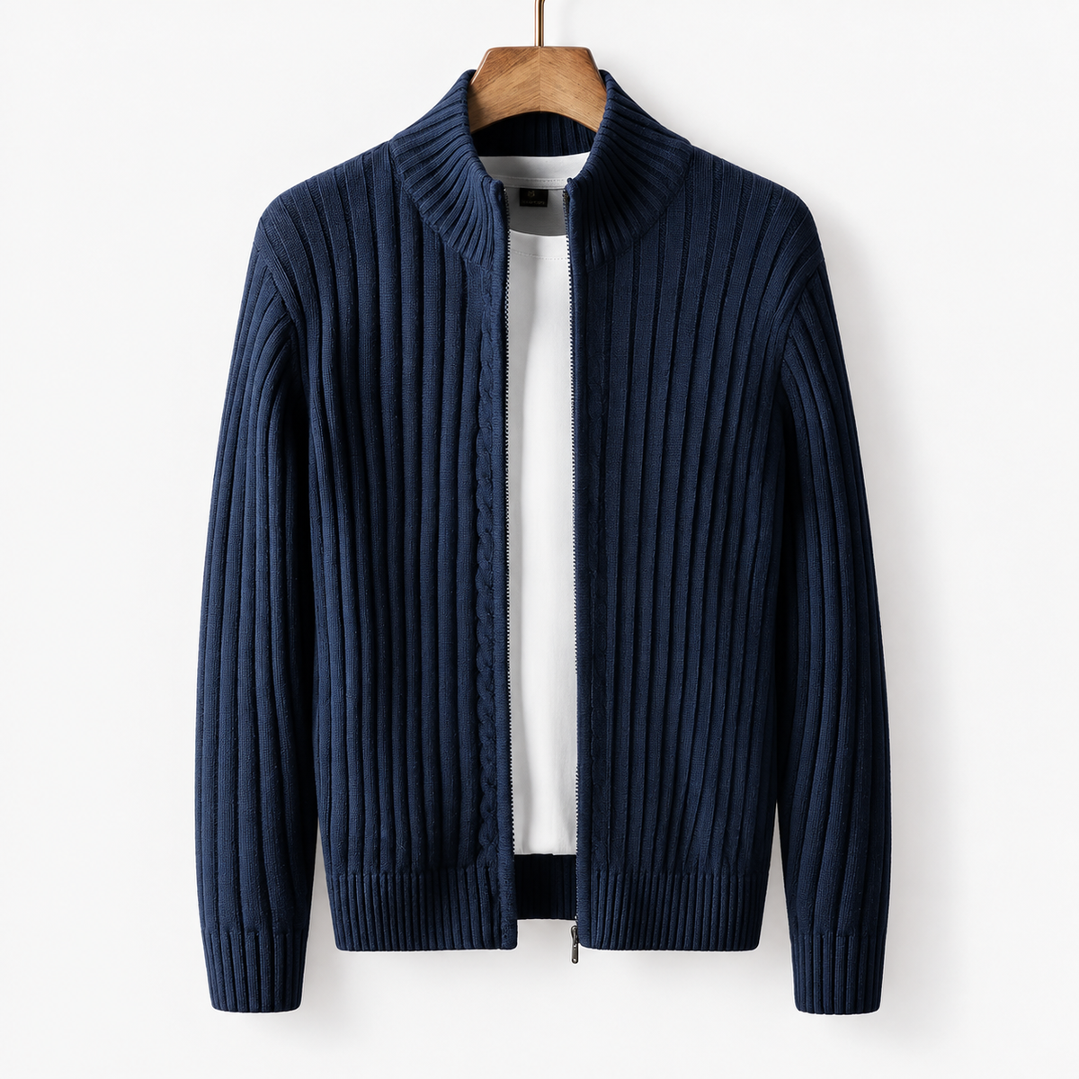 Claire Soft Ribbed Zip Cardigan | Hudson & Wells