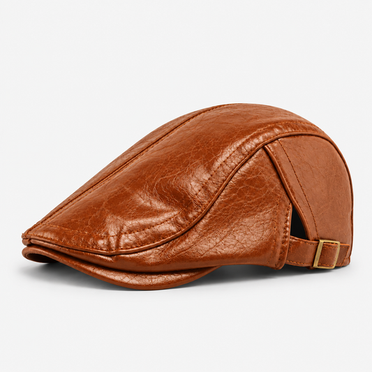 Clifton men's driving cap in Brown – square side view