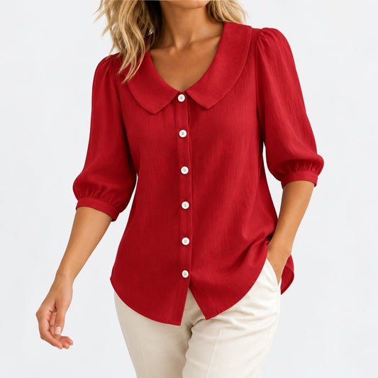 Doreen Relaxed Fit Peter Pan Collar Blouse | Hudson & Wells