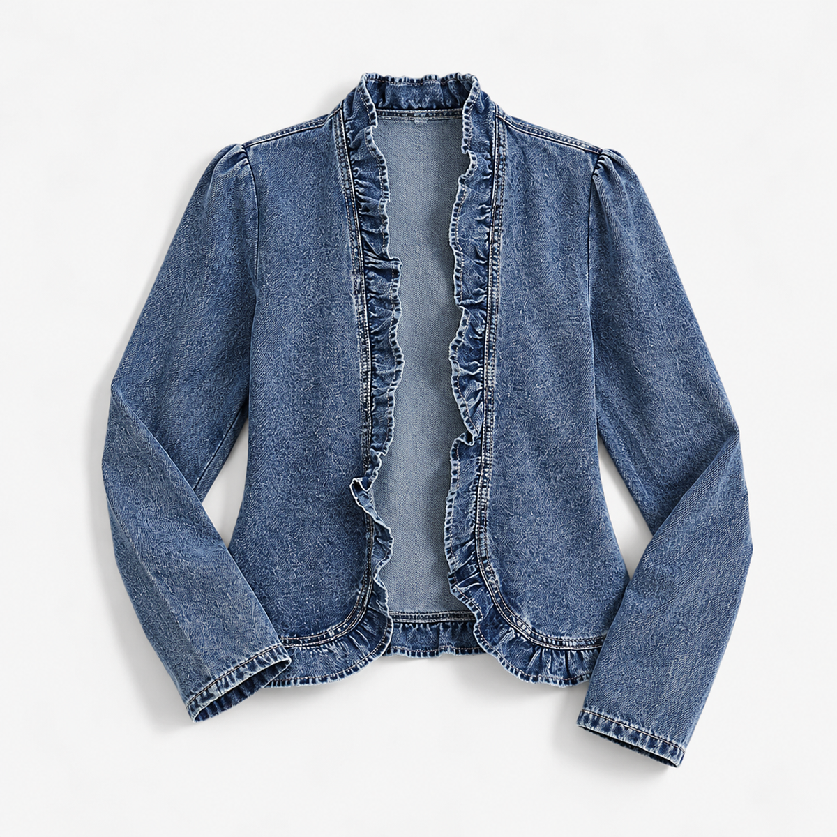 Lena Fitted Waist Jacket, Ruffle Trim | Hudson & Wells