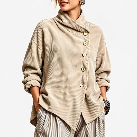 Lettie Relaxed Fit Shirt Jacket — Apricot | Hudson & Wells