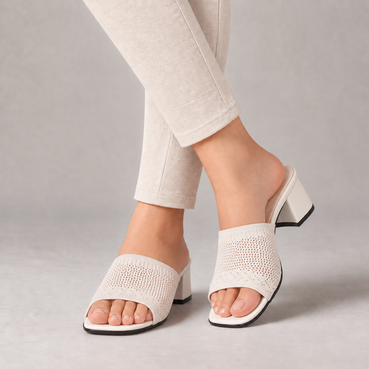 Lorna Women's Cushioned Slide Sandals — Off White | Hudson & Wells