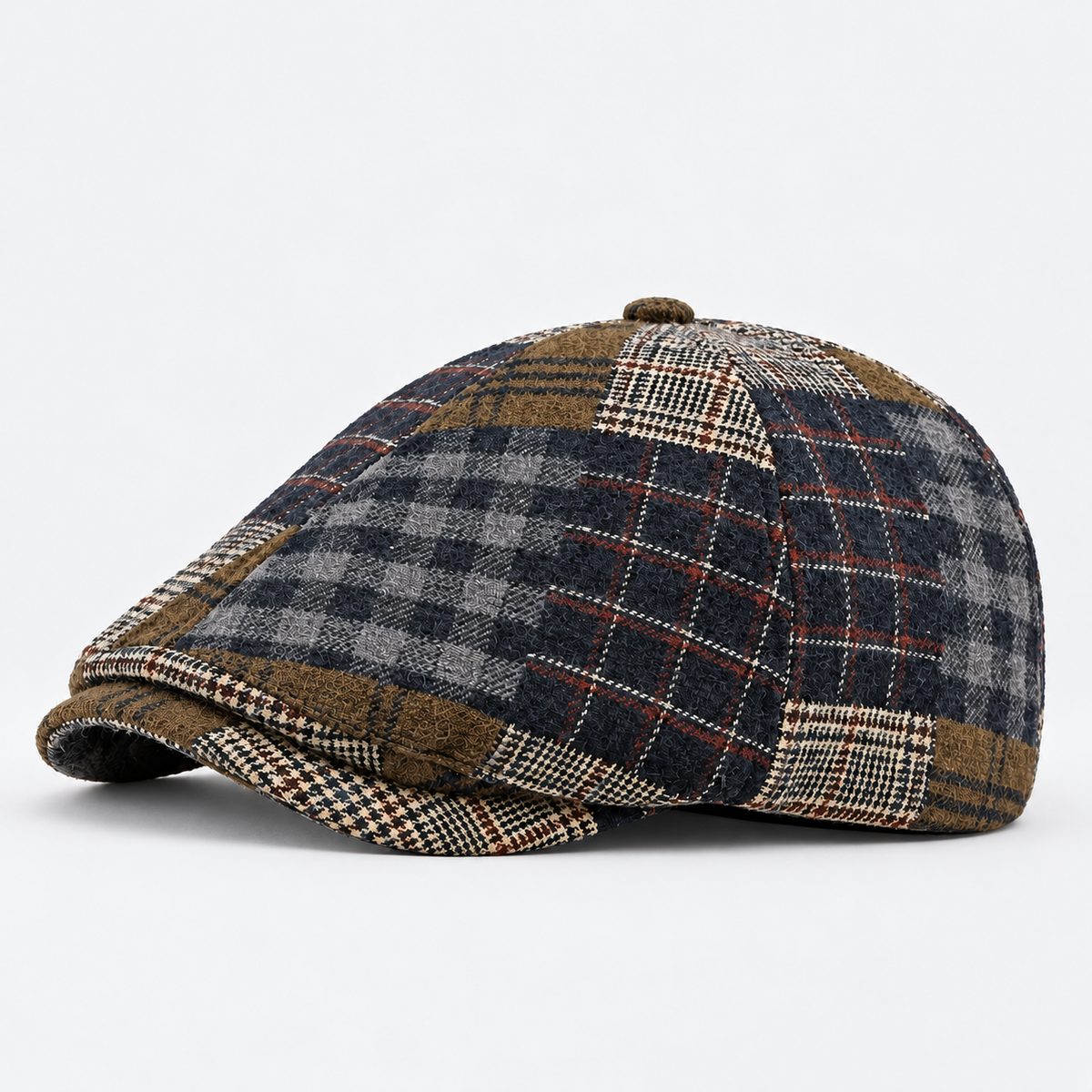 Luther men's driving cap in Navy – square side view