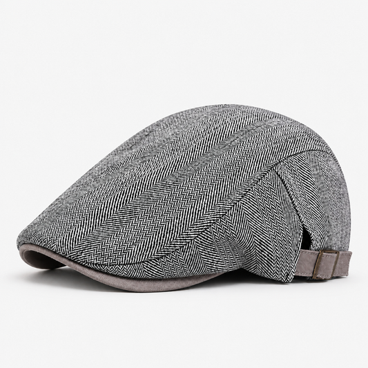 Quentin men's driving cap in Gray – square side view
