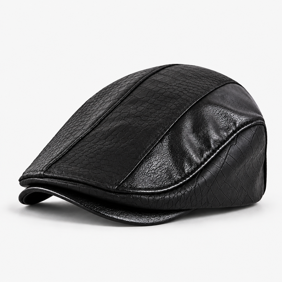 Ulysses men's driving cap in Black – square side view