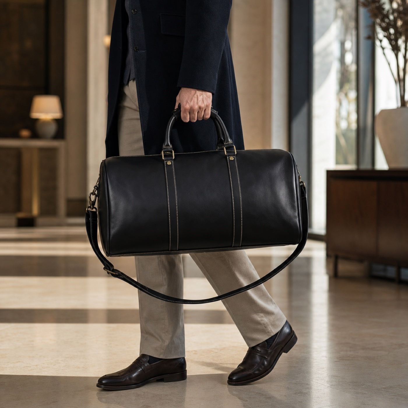 Hudson & Wells men's accessories collection featuring the Zip-Top Weekender Duffle