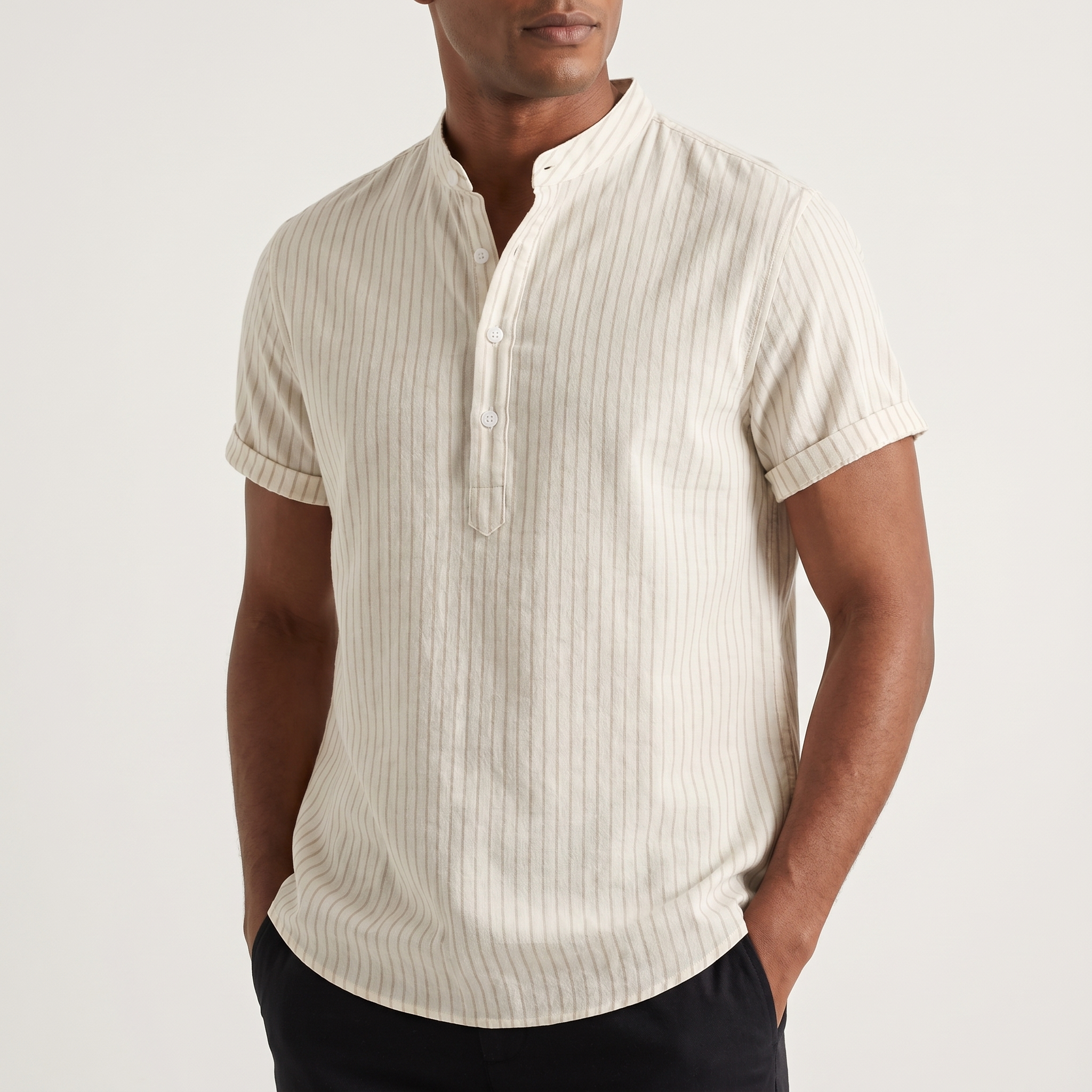 Langston Button-Up premium studio image in ivory