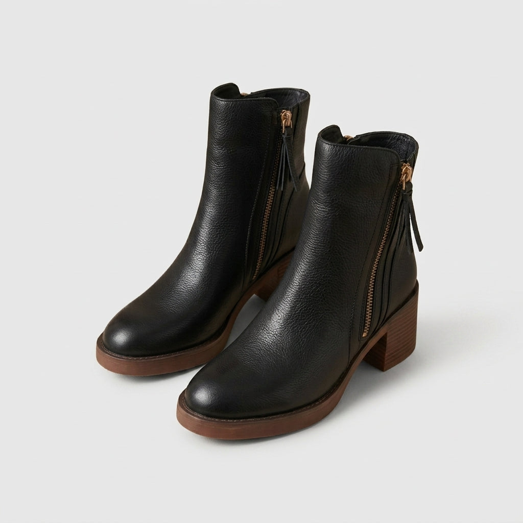 Raven Side-Zip Block Heel