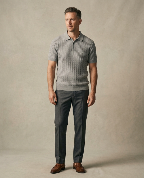 Cable Knit Polo