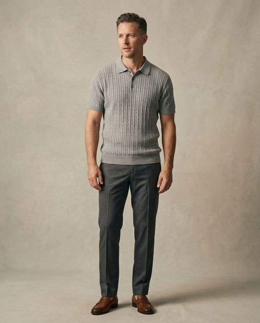 Cable Knit Polo