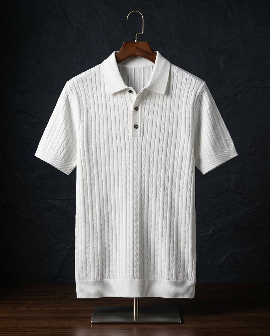 Cable Knit Polo