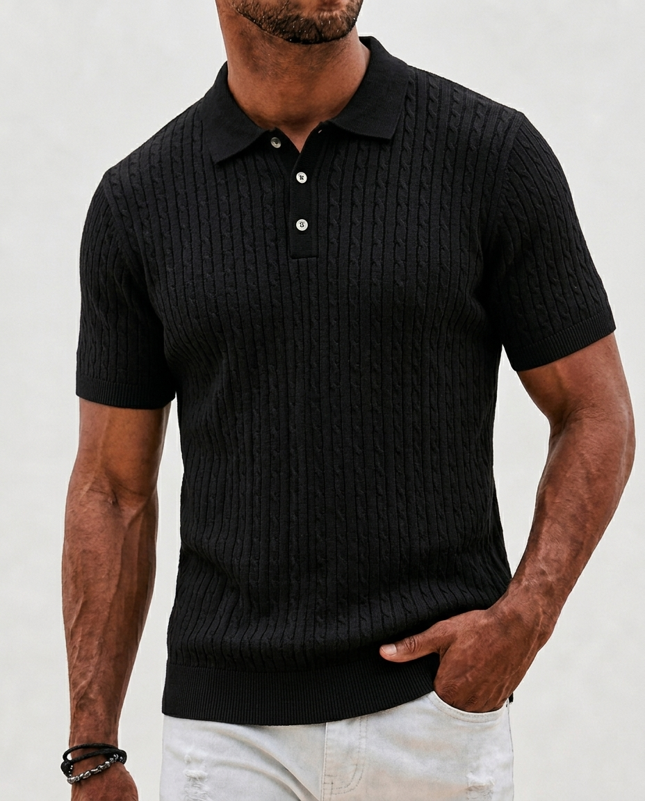 Cable Knit Polo