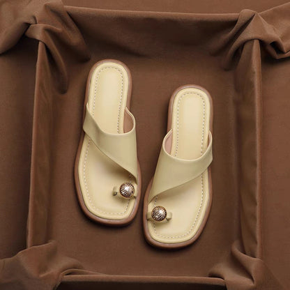 Oliver Metal-Accent Slide — Beige