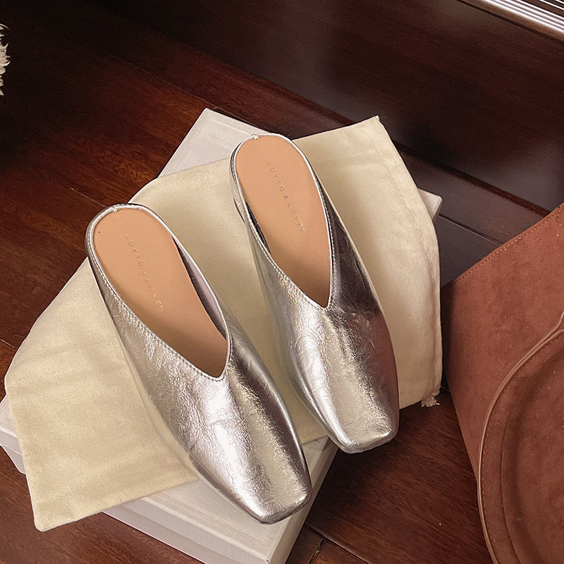 Nash V-Cut Mule — Silver