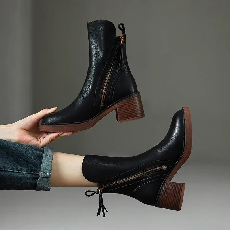 Raven Side-Zip Block Heel | Hudson & Wells