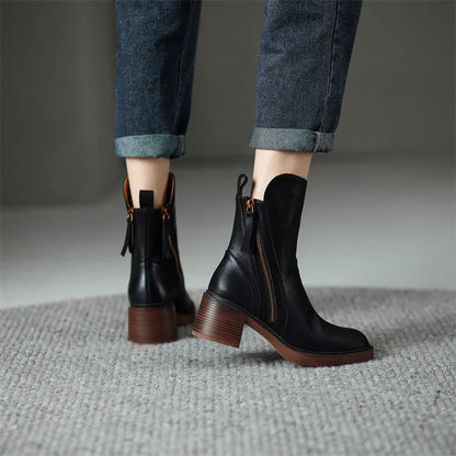 Raven Side-Zip Block Heel | Hudson & Wells