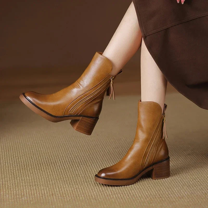 Raven Side-Zip Block Heel | Hudson & Wells