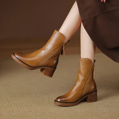 Raven Side-Zip Block Heel | Hudson & Wells