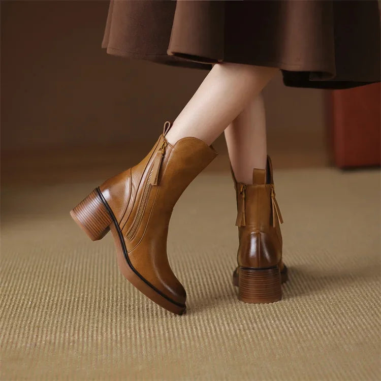 Raven Side-Zip Block Heel | Hudson & Wells
