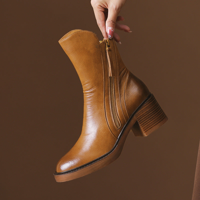 Raven Side-Zip Block Heel | Hudson & Wells