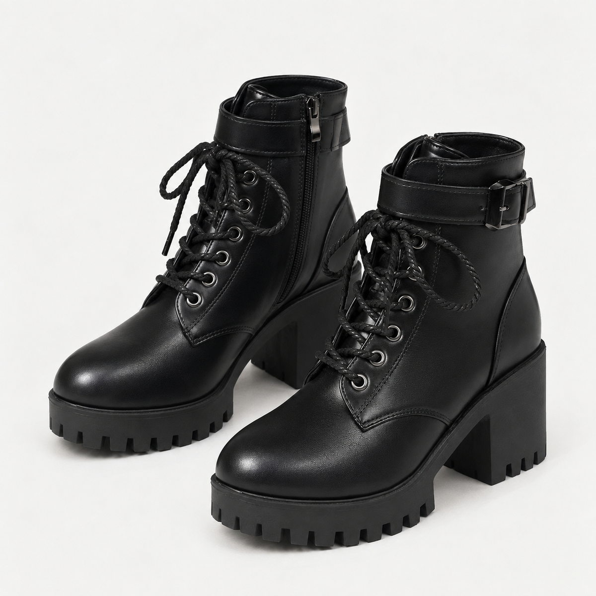 Agnes Women's Lightweight Vegan Leather Combat Boots | Hudson & Wells