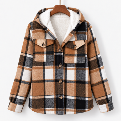 Arden Breathable Plaid Shirt Jacket, Lined Hood | Hudson & Wells