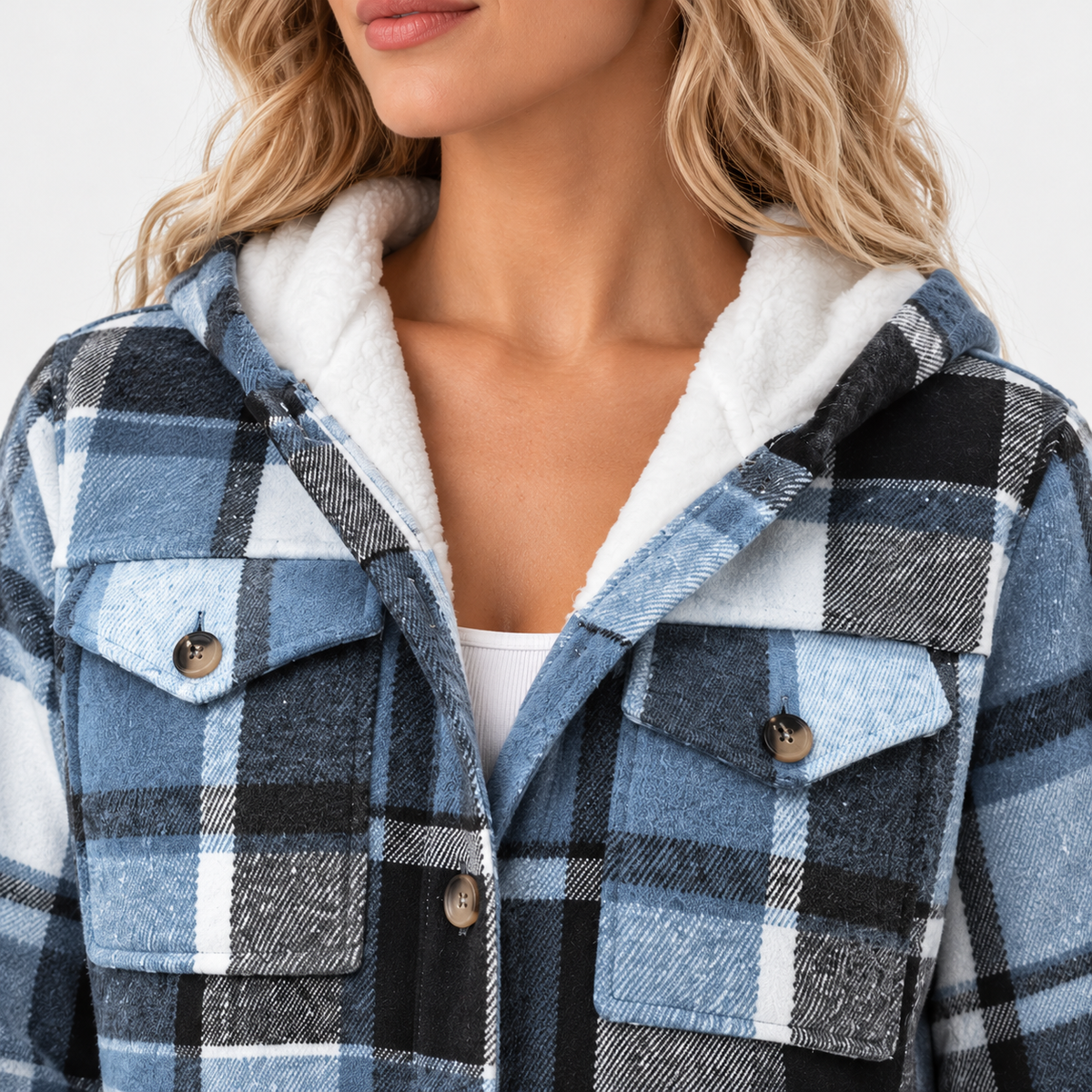 Arden Breathable Plaid Shirt Jacket, Lined Hood | Hudson & Wells