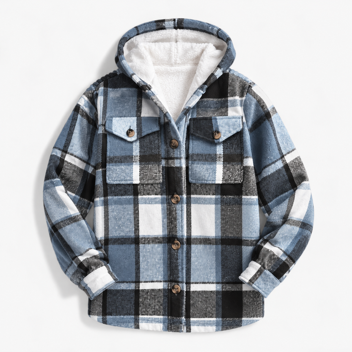 Arden Breathable Plaid Shirt Jacket, Lined Hood | Hudson & Wells