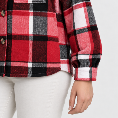 Arden Breathable Plaid Shirt Jacket, Lined Hood | Hudson & Wells