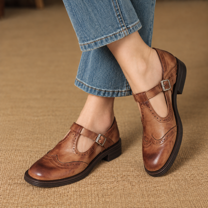Augusta Wingtip T-Bar Mary Janes | Hudson & Wells