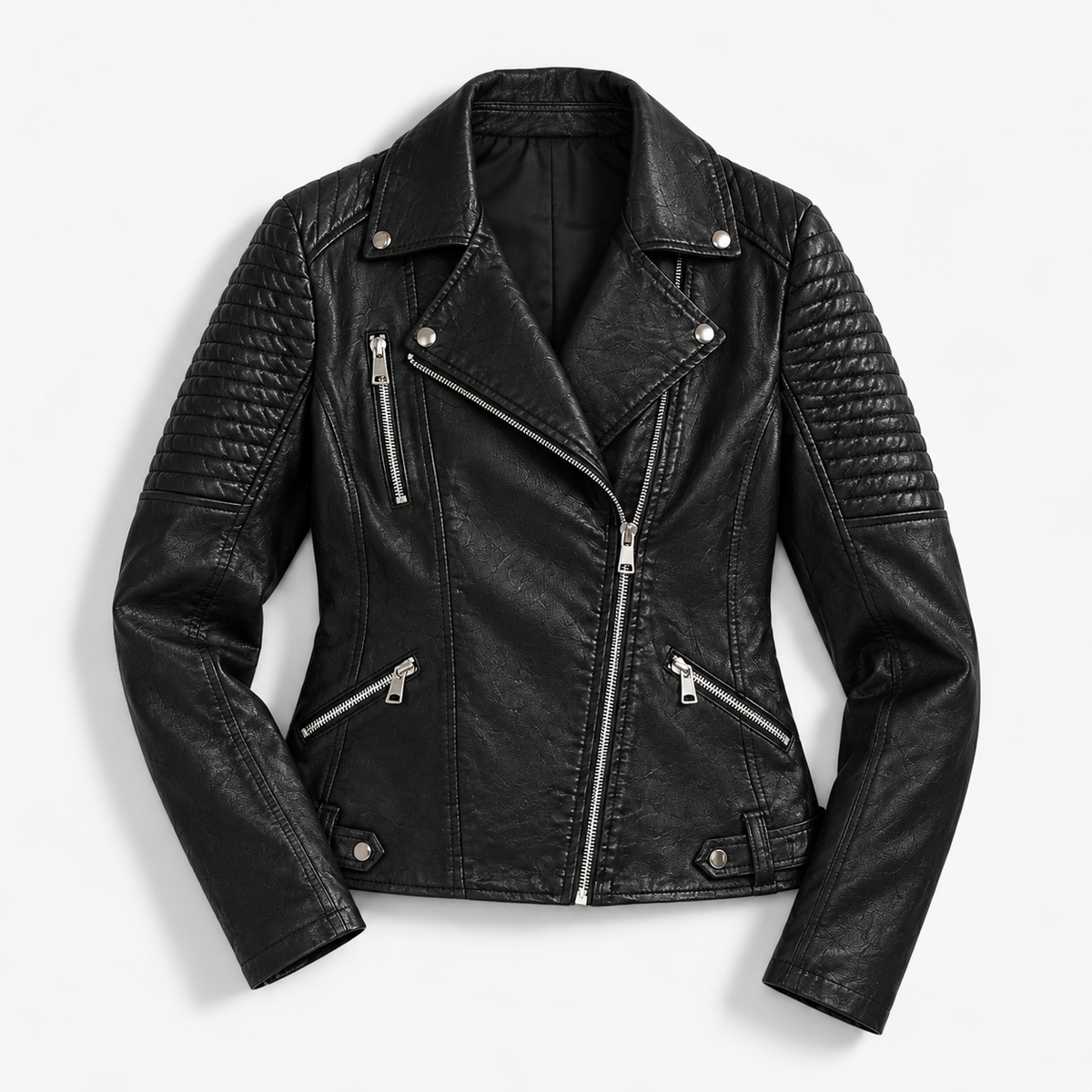 Billie Comfort Biker Jacket, Asymmetric Zip | Hudson & Wells