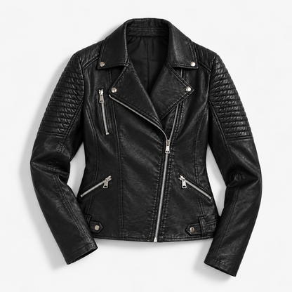 Billie Comfort Biker Jacket, Asymmetric Zip | Hudson & Wells