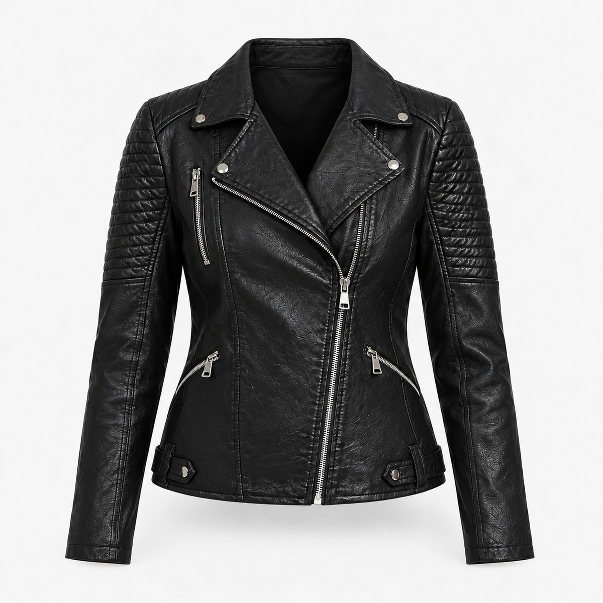 Billie Comfort Biker Jacket, Asymmetric Zip | Hudson & Wells