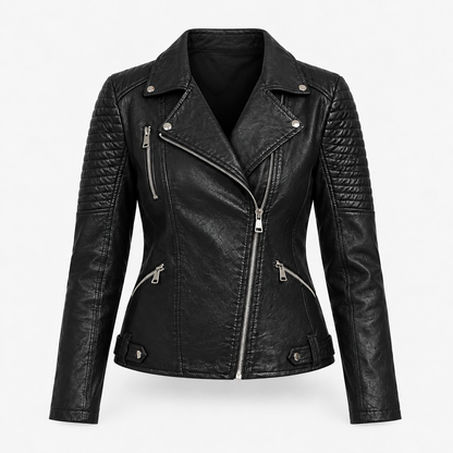 Billie Comfort Biker Jacket, Asymmetric Zip | Hudson & Wells