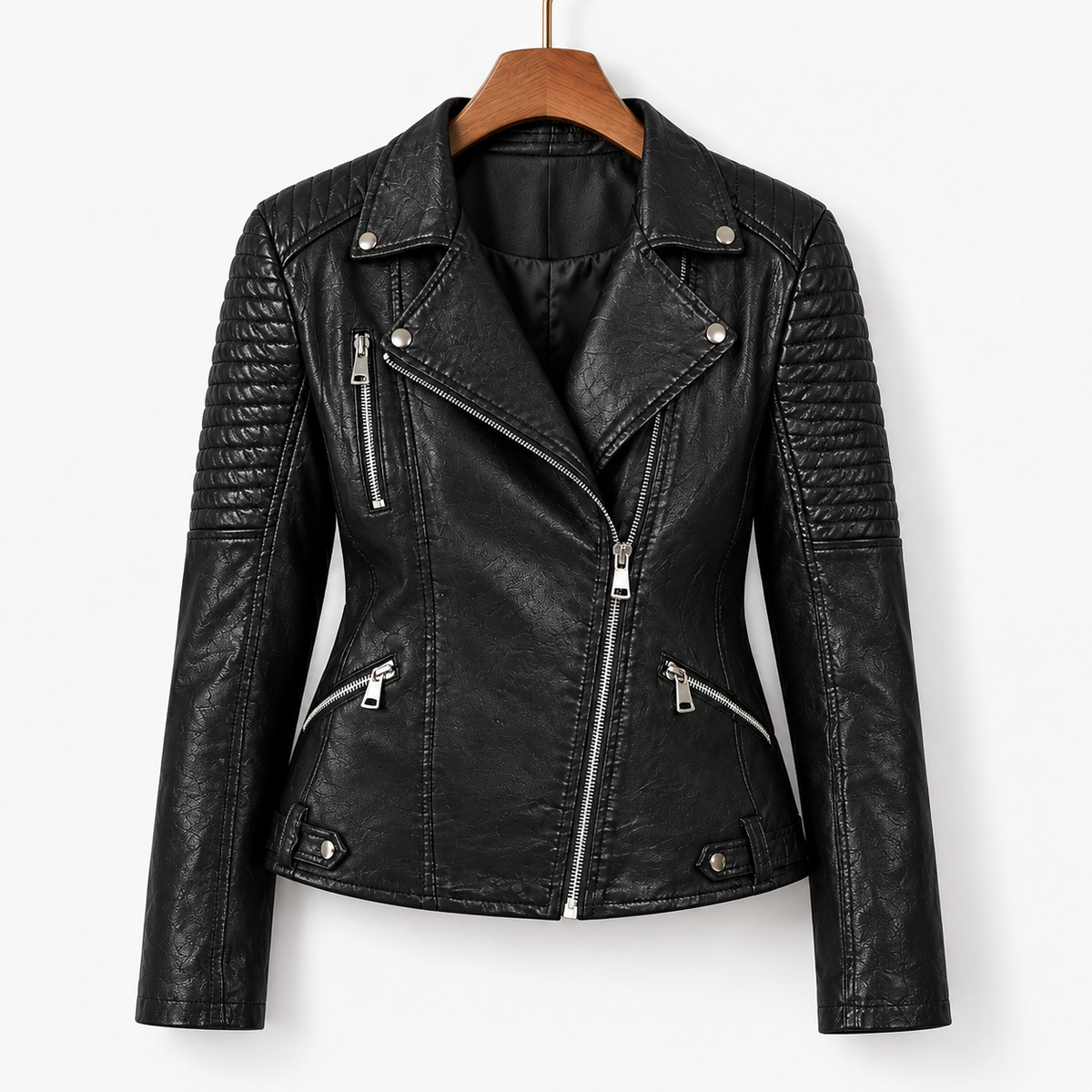 Billie Comfort Biker Jacket, Asymmetric Zip | Hudson & Wells