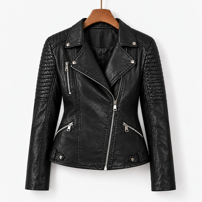 Billie Comfort Biker Jacket, Asymmetric Zip | Hudson & Wells