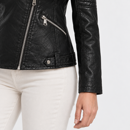 Billie Comfort Biker Jacket, Asymmetric Zip | Hudson & Wells