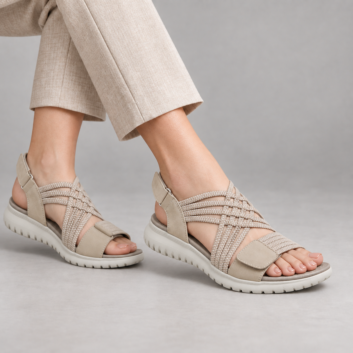 Bridget Women's Cushioned Synthetic Shoes — Beige | Hudson & Wells