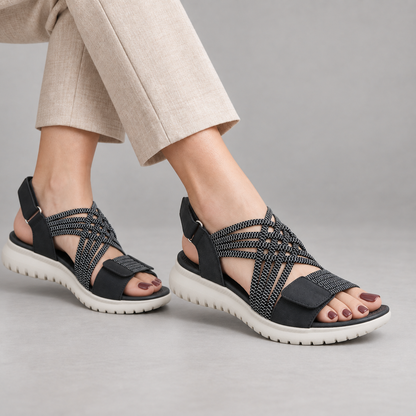 Bridget Women's Cushioned Synthetic Shoes — Black | Hudson & Wells