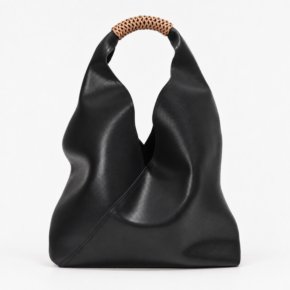 Brooks Braided-Handle Hobo — Black | Hudson & Wells