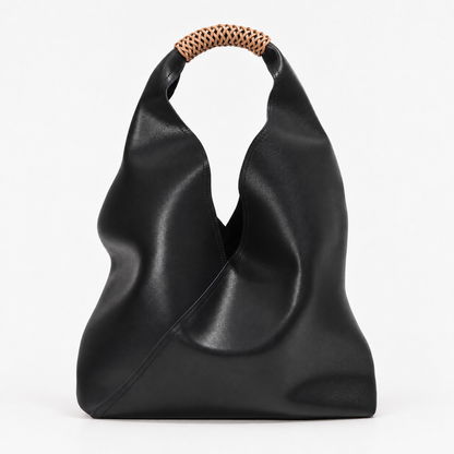 Brooks Braided-Handle Hobo — Black | Hudson & Wells