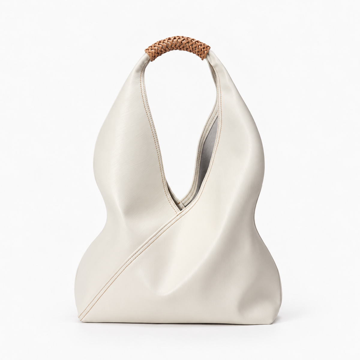 Brooks Braided-Handle Hobo — White | Hudson & Wells