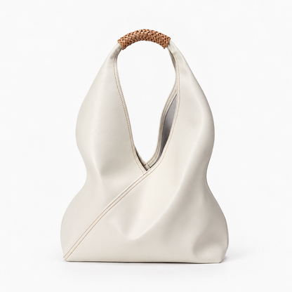 Brooks Braided-Handle Hobo — White | Hudson & Wells