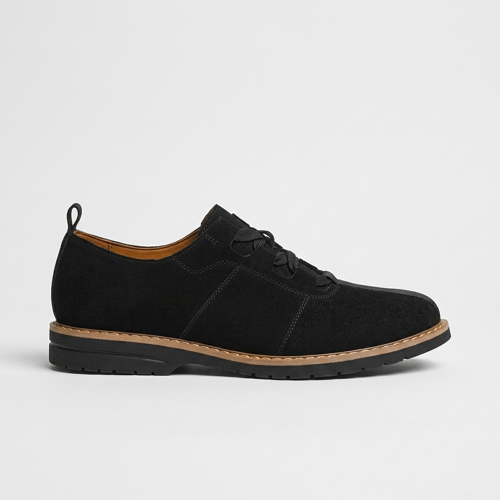 Brooks Contrast-Toe Lace-Up — Black | Hudson & Wells