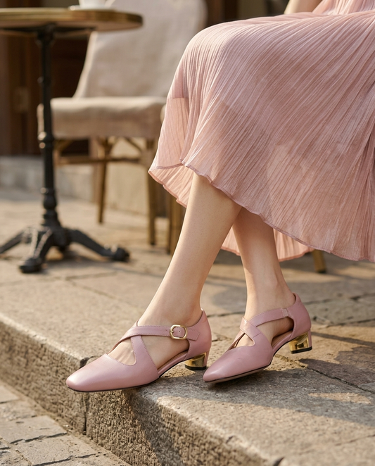 Camille Cross-Strap Heel | Hudson & Wells