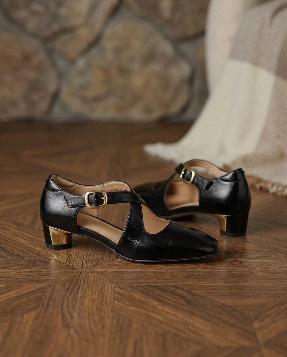 Camille Cross-Strap Heel | Hudson & Wells