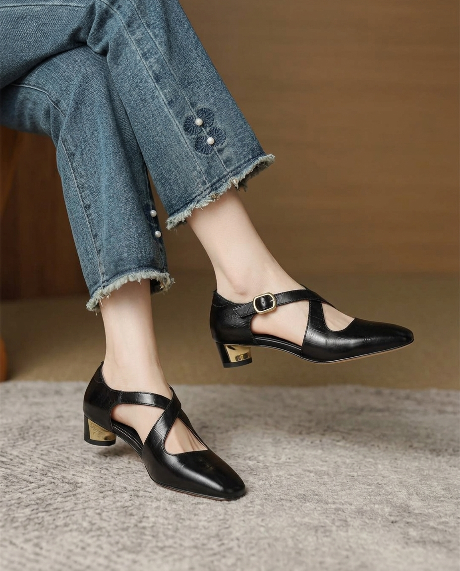 Camille Cross-Strap Heel | Hudson & Wells
