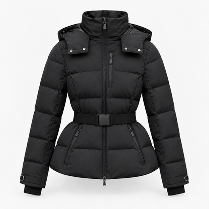 Carlene Soft Puffer Jacket, Belted Waist | Hudson & Wells