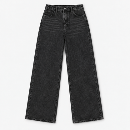 Carolyn Relaxed Fit Wide Leg Jeans, High Rise | Hudson & Wells