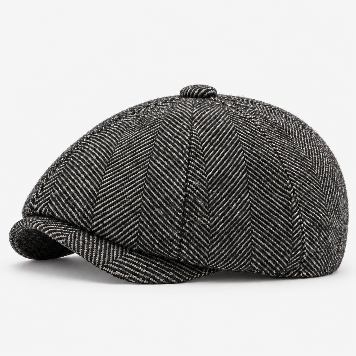 Cecil men's driving cap in Gray – square side view